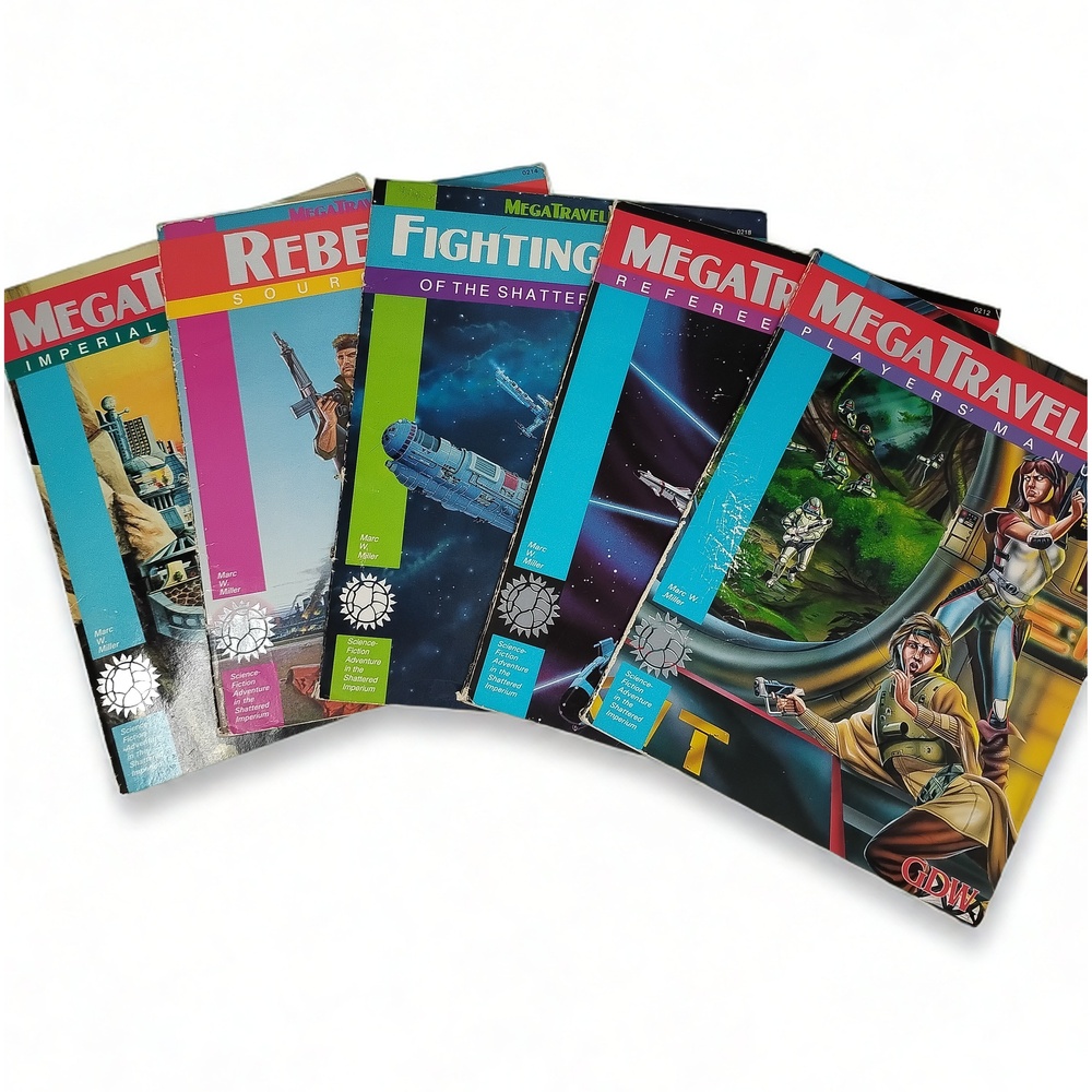 GDW MegaTraveller 5-Book Lot Sci-Fi RPG Manuals Rebellion Fighting Ships